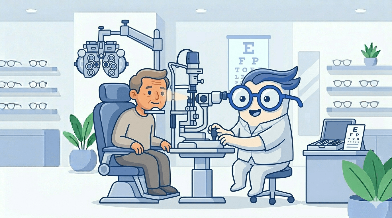 Examen de vue chez un opticien