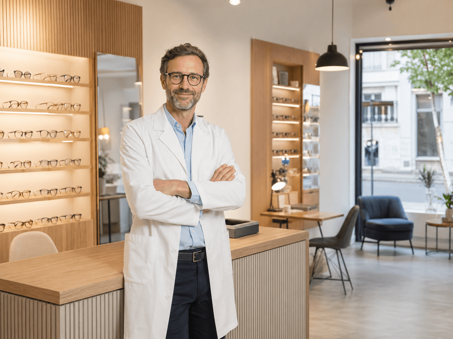 Photo d'intérieur d'un magasin d'opticien
