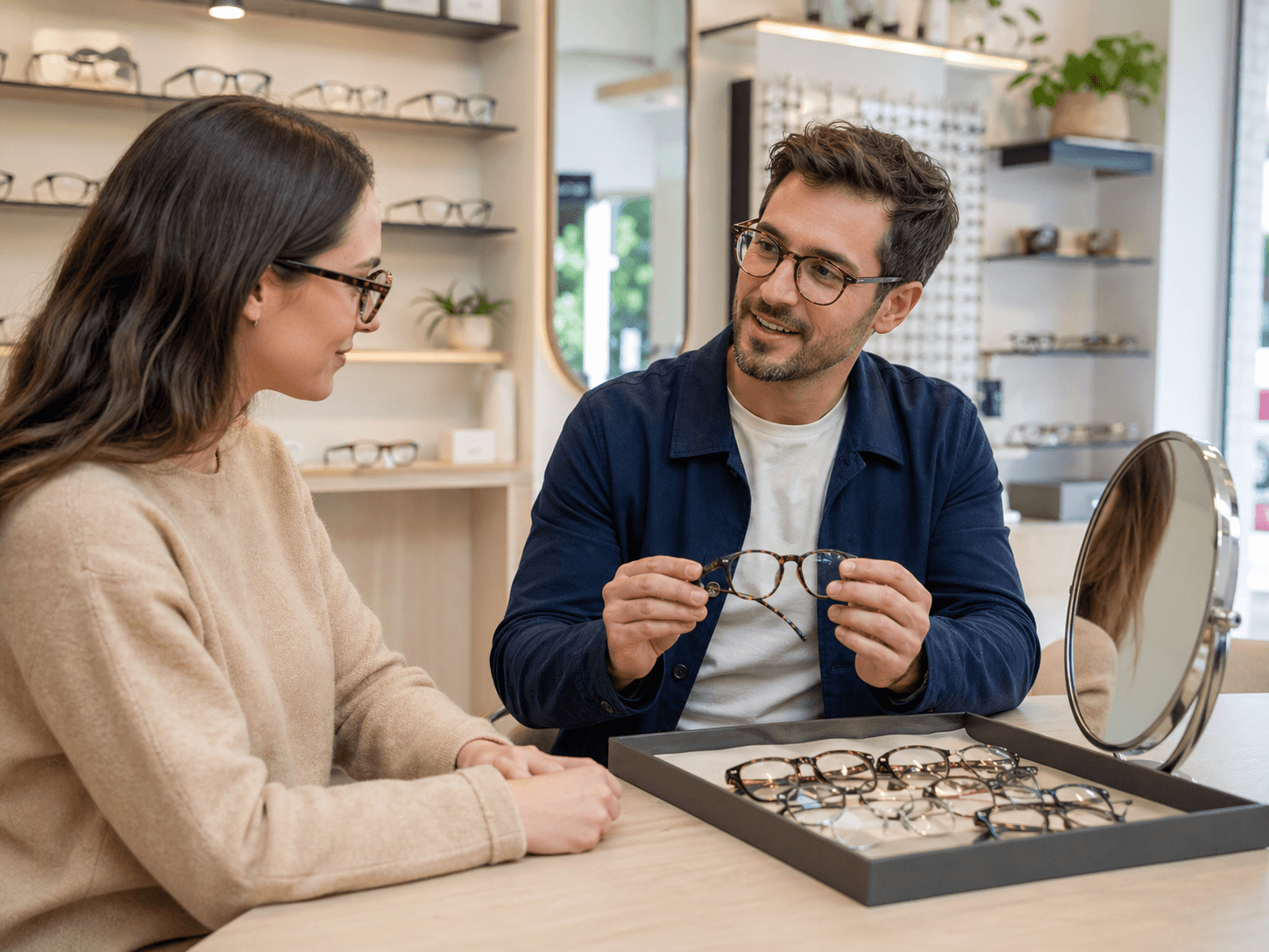 Photo d'un essayage de lunettes